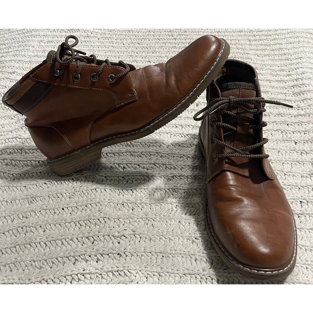 Public Opinion Lace Up Boots Men's Size 9 Brown Vegan Leather
